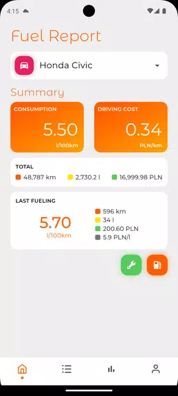 Fuel Log - Mileage And Service 螢幕截圖 0