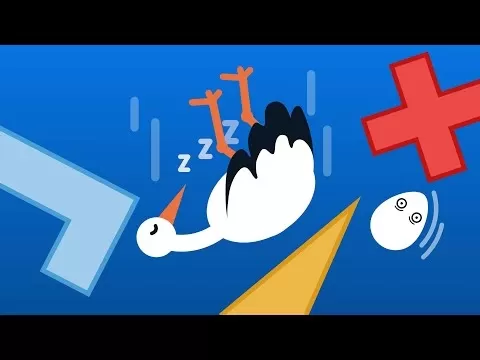 眠そうなコウノトリのゲームプレイ