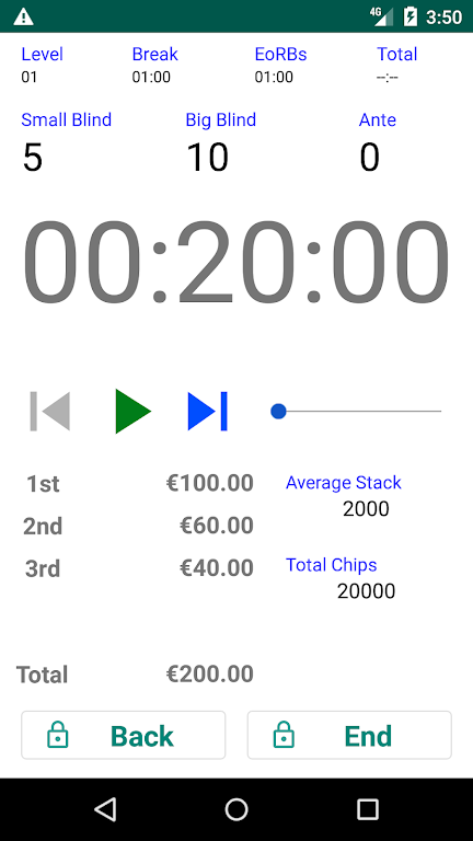 Easy Poker Tournament Timer Tangkapan skrin 1