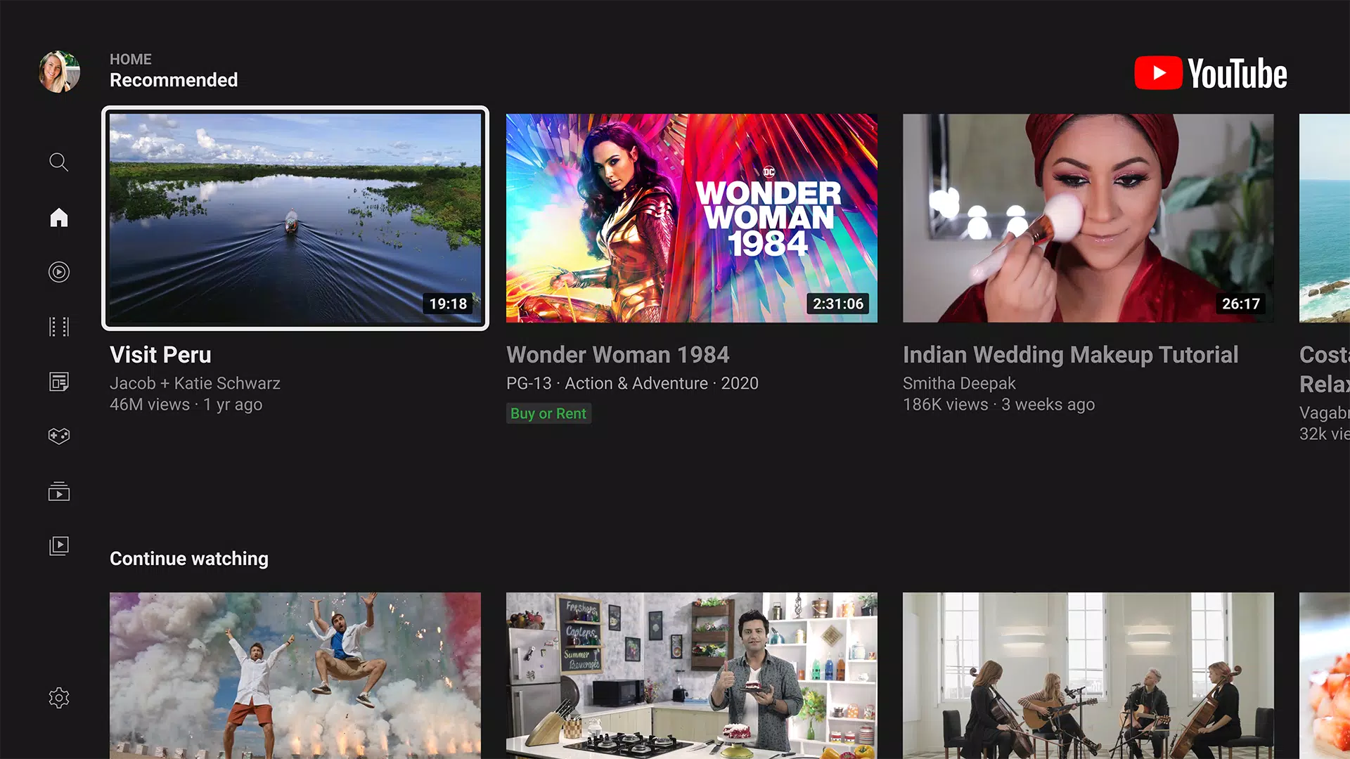 YouTube for Android TV 螢幕截圖 0