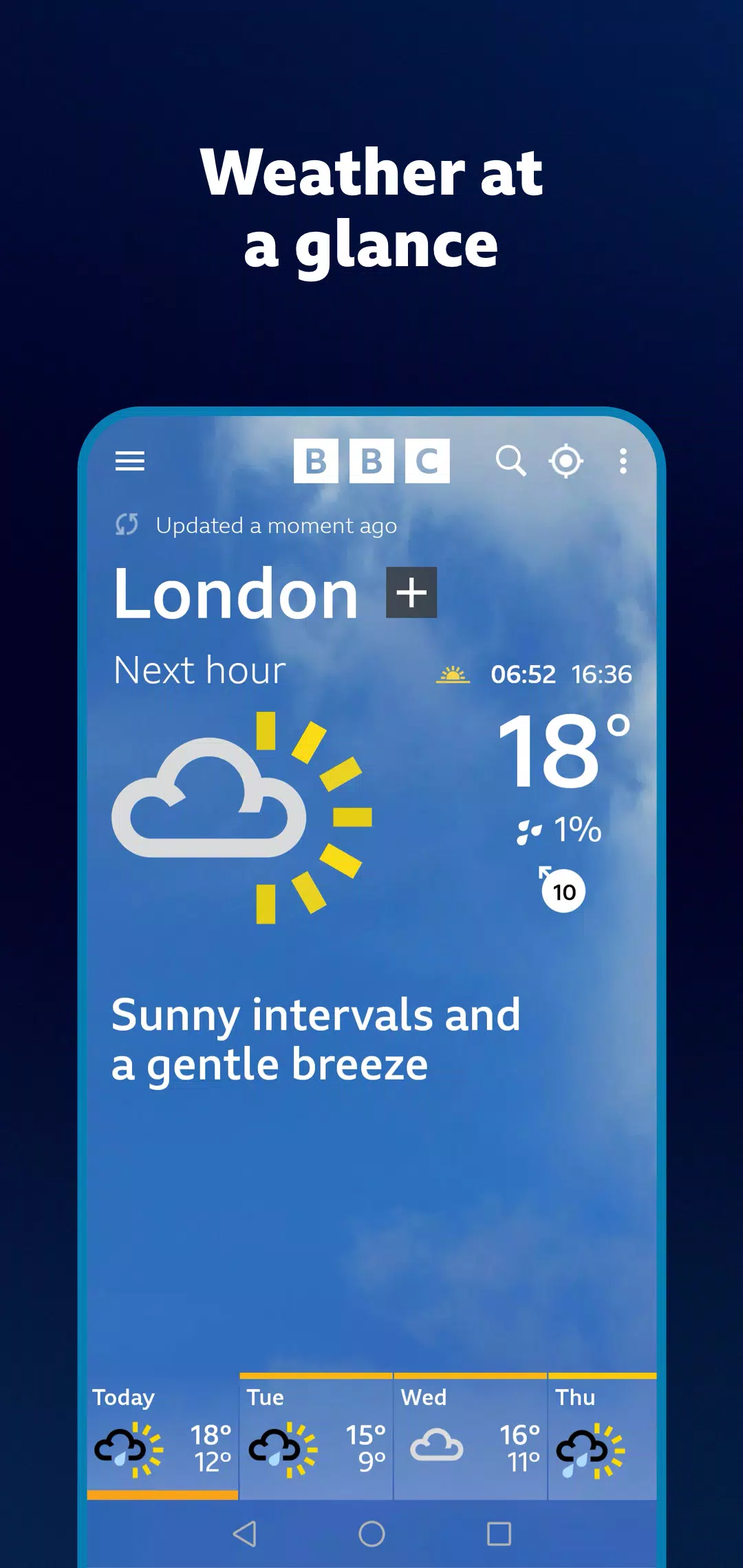 BBC Weather Ekran Görüntüsü 0