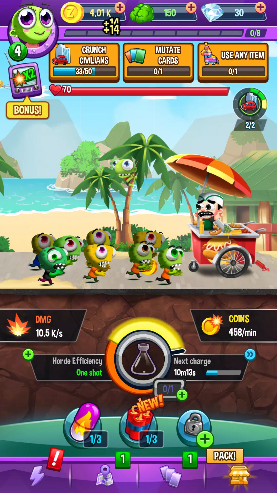Idle Rush : Zombie Tsunami Ekran Görüntüsü 0