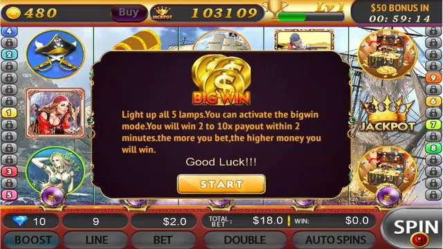 Pirate Slots - FreeSlots Game 螢幕截圖 3