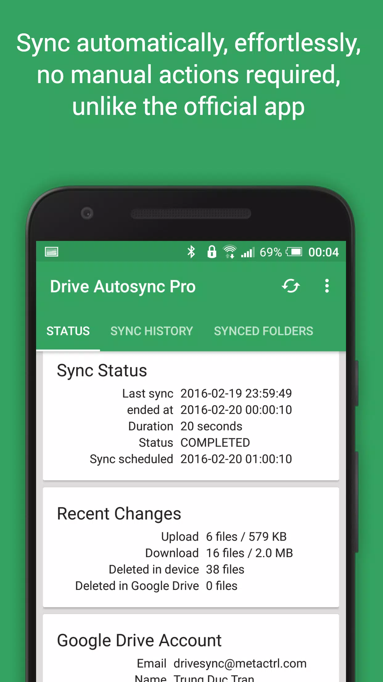 Autosync ဖန်သားပြင်ဓာတ်ပုံ 1