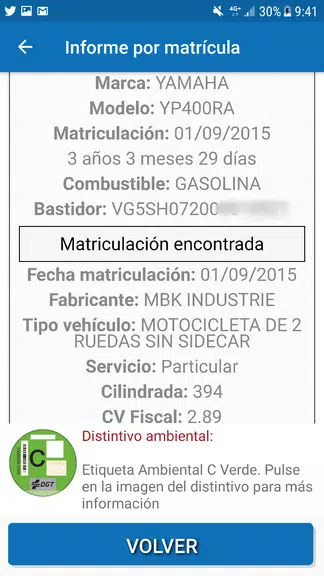 InfovehículoConsultarMatrícula 螢幕截圖 2