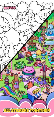 Sticker book & coloring puzzle Ekran Görüntüsü 3