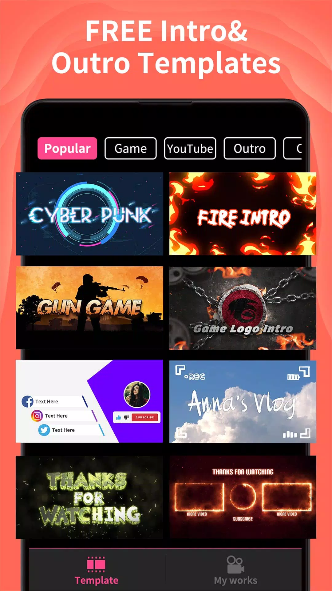 Intro Maker -video intro outro Captura de tela 0