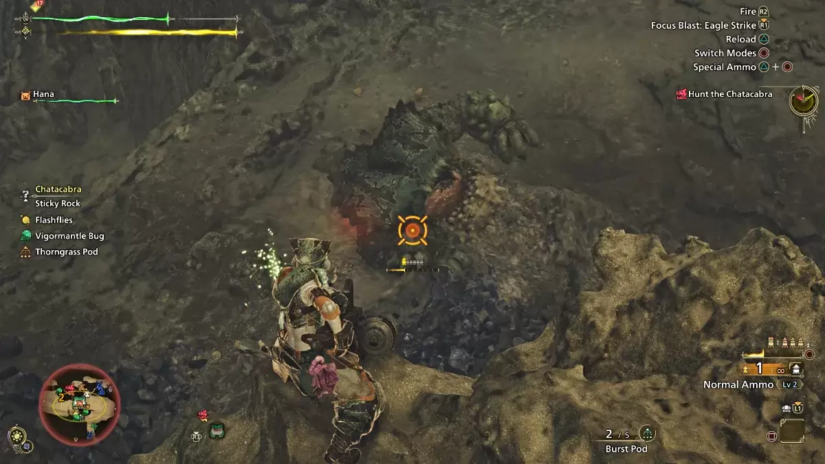 Hunter battling a Chatacabra in Monster Hunter Wilds