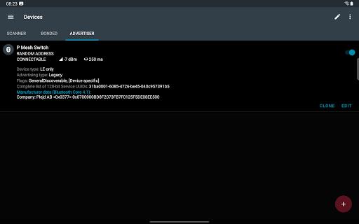 Schermata nRF Connect for Mobile 3