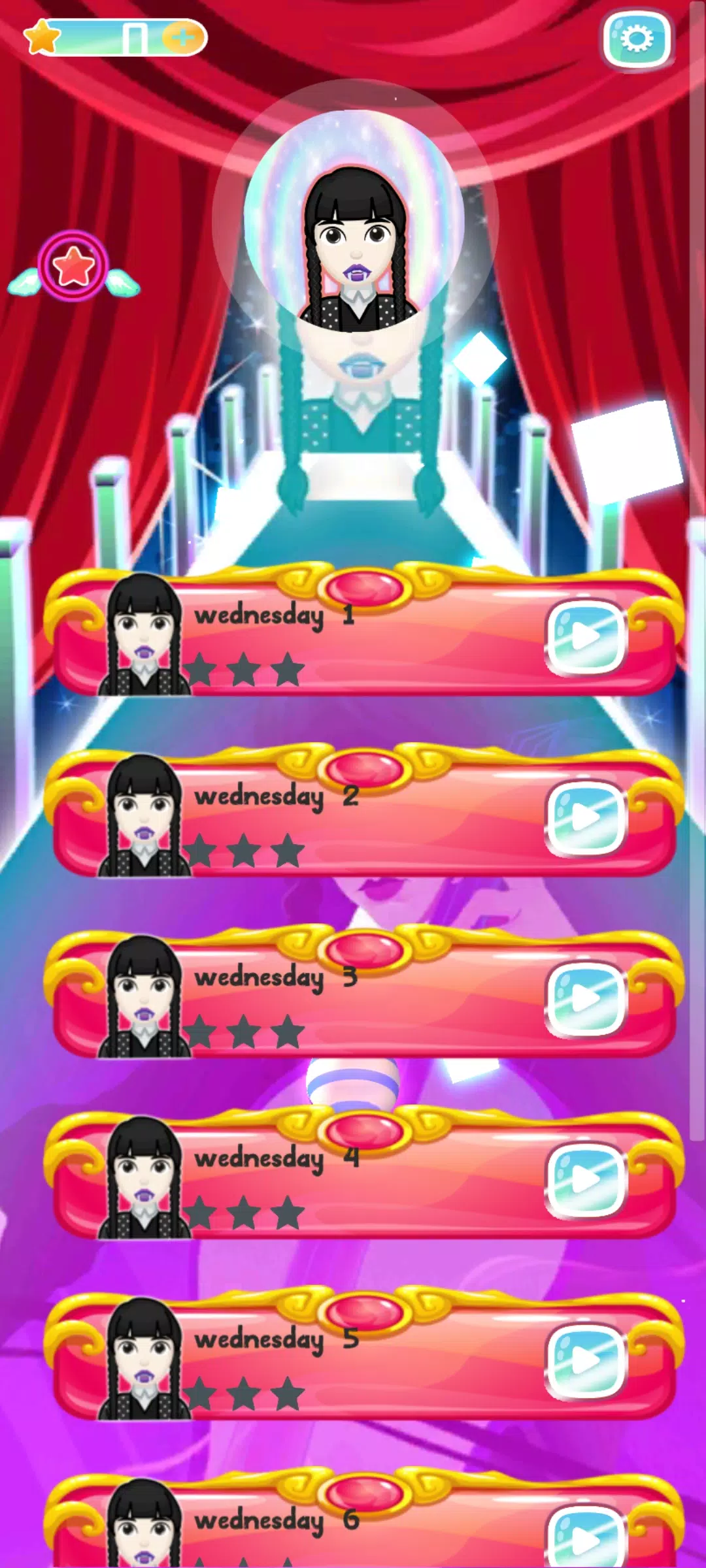 Wednesday Addams tiles piano 螢幕截圖 0