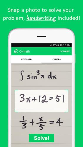 Cymath -  數學問題求解器 螢幕截圖 0