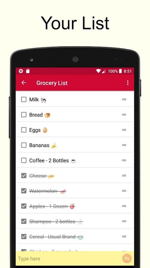 Shopping List ဖန်သားပြင်ဓာတ်ပုံ 2