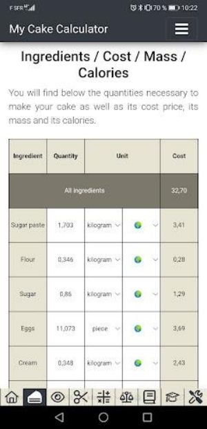 My Cake Calculator Ảnh chụp màn hình 2