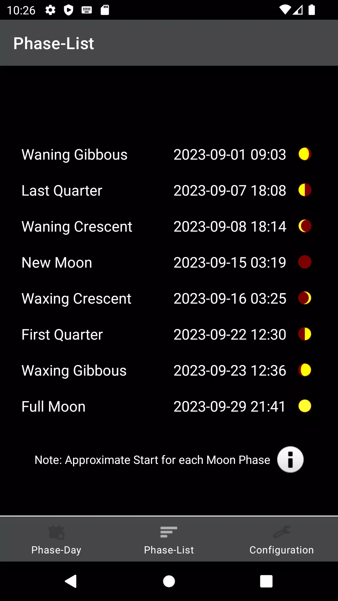 Moon Phases Widget Ekran Görüntüsü 2