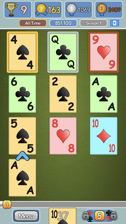One Stack Solitaire: Free Card Game Captura de tela 0