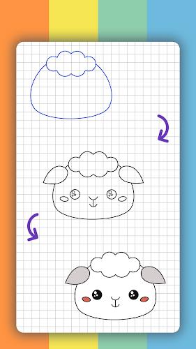 How to draw cute animals Schermafbeelding 1