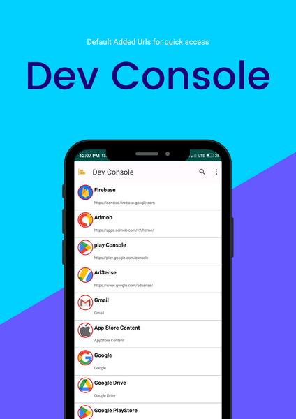 Dev Console ဖန်သားပြင်ဓာတ်ပုံ 1
