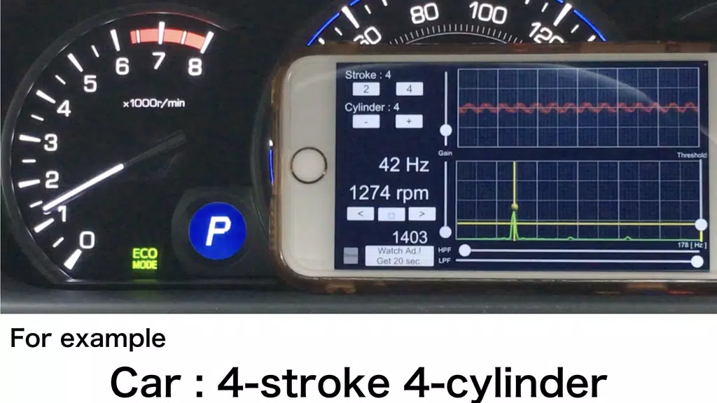 Engine Sound Analyzer:RPM Calc Zrzut ekranu 0