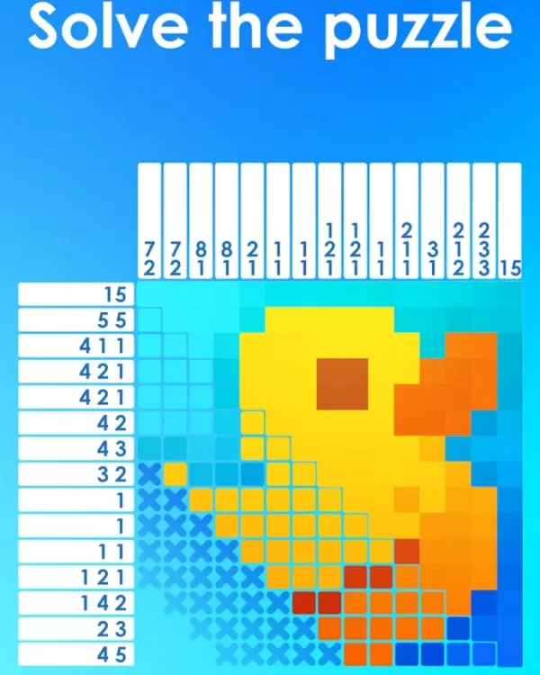 Ein Bild eines nicht programischen Puzzles, das eine Ente zeigt, die ausgefüllt wird