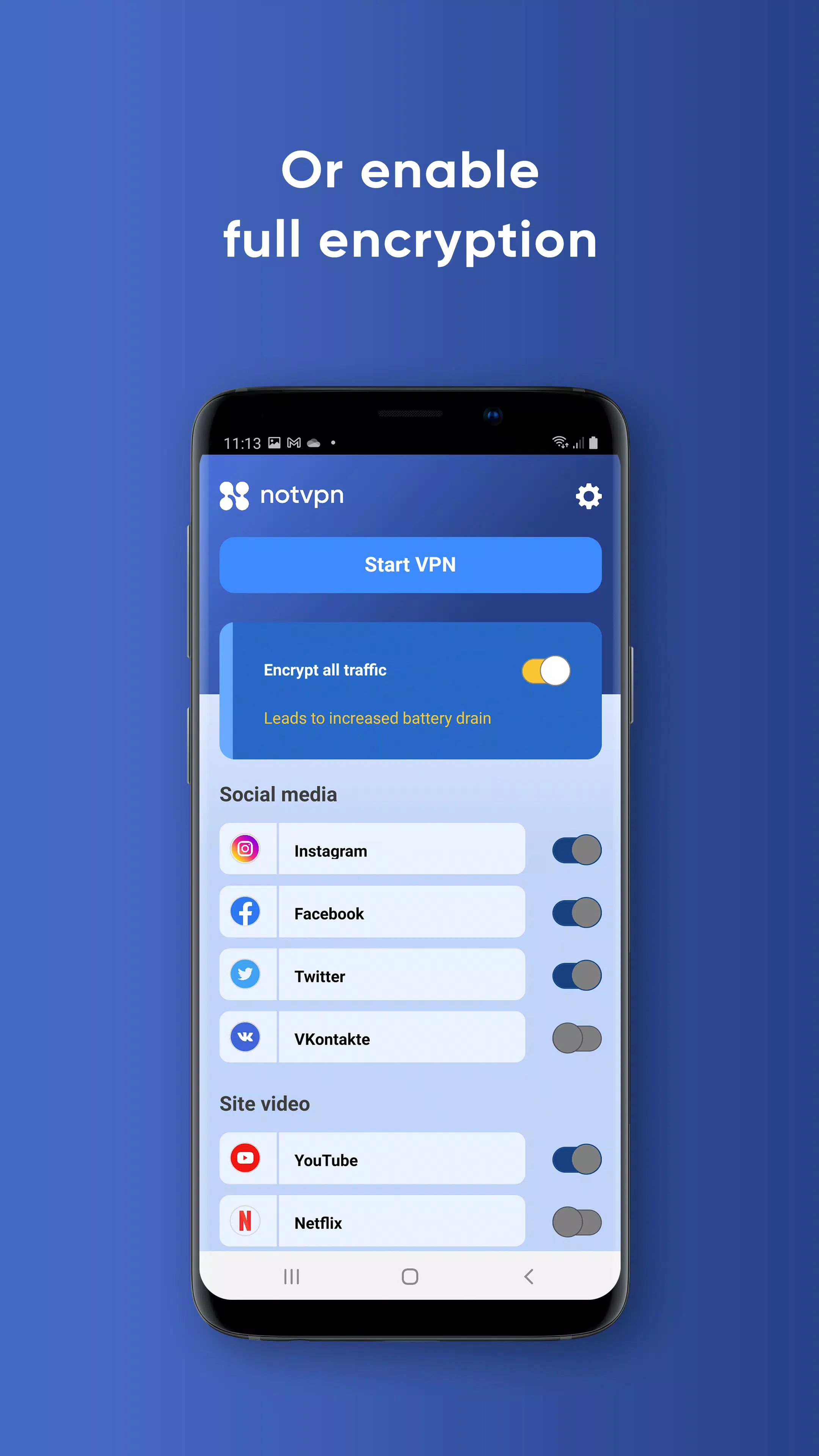 NotVPN Zrzut ekranu 1
