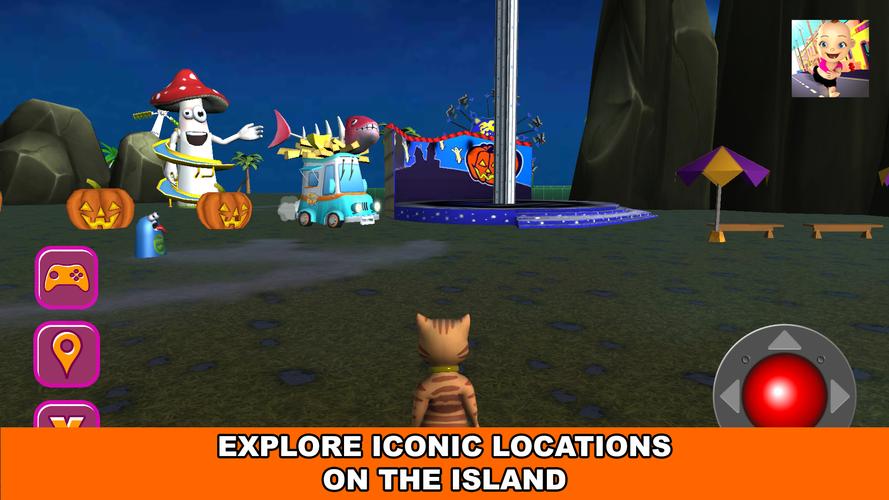 Halloween Cat Theme Park 3D Ekran Görüntüsü 1