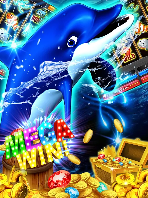 Dolphin Slots: Deluxe Pearl Скриншот 1