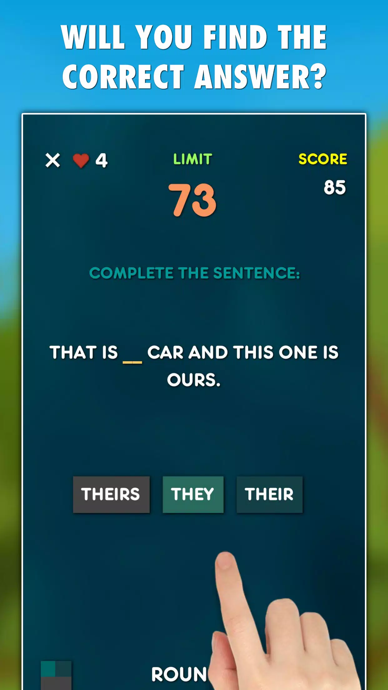 Schermata Pronouns Grammar Test 1