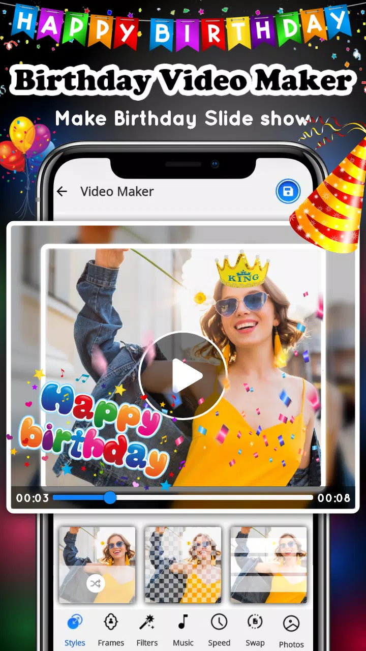 Birthday Video Maker Captura de tela 0