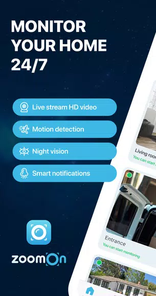 Home Security Camera ZoomOn ภาพหน้าจอ 0